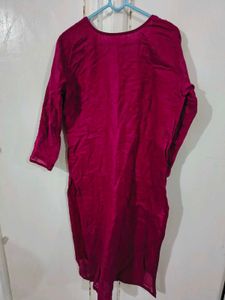 Maroon Embroidered Kurta