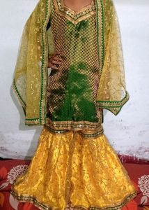 Haldi/ Sachak/Festivals Special Yellow Sharara Set