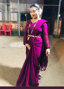 Elegant Purple Embroidered Saree