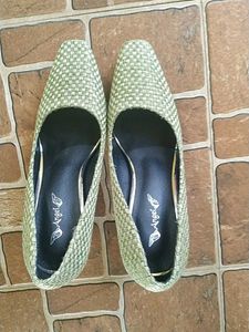 Green Woven Heels