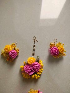 Floral Chokar Set Pink Yellow