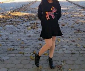 Wollen Black Midi Dress