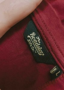 Burgundy Graphic Print styled back T-shirt