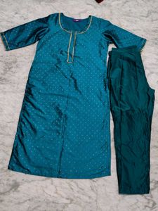 Elegant Teal sea blue Kurta Set