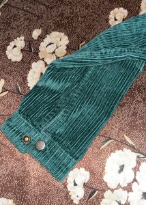 Green Corduroy Cropped Jacket