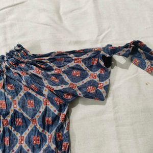Patterned Blue Top