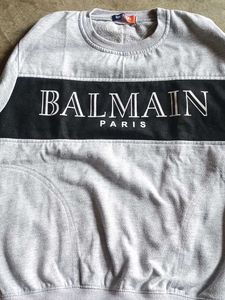 Balmain Paris Grey Sweatshirt