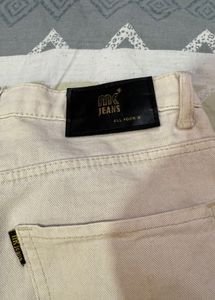 Beige Straight Fit Jeans