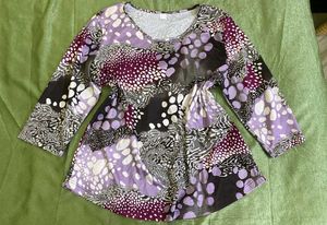 Purple Abstract Tunic Top