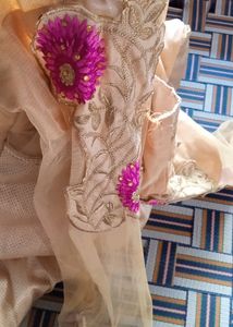 Sandal With Floral Embroidery Ethnic Gown