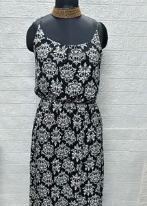 New Floral Black Midi Dress/ Imported Surplus