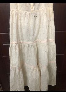 chicken frock in chinese cut collar with belt