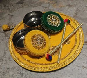 Decorative Haldi Mehendi Thali Set