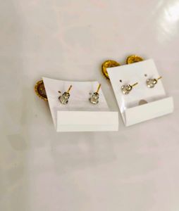 Gold Tone Drop Earrings - Set Of 2