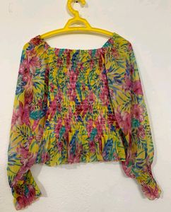Peplum Floral Print Top❤️