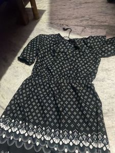 Black &amp; White Patterned Dress