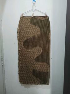 Olive Green Leaf Print Brown Kurta Pajama Dupatta