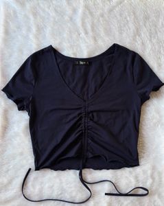 Shein Navy Blue Crop Top