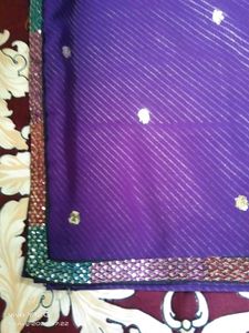Purple Georgette Embroidery Saree