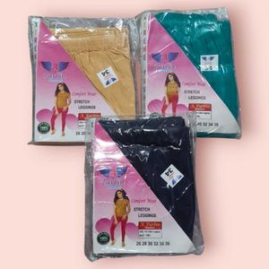 Combo Legging For Girls, Size 34 (Pack Of 3)
