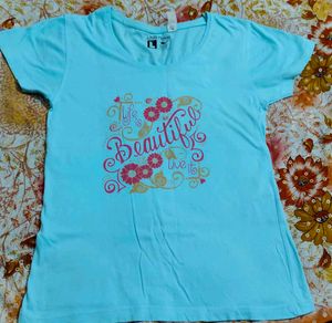 Cyan Colour Tishirt