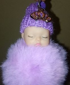 Cute Purple Doll Keychain