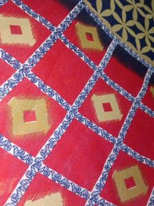 Red &amp; Black Patterned saree