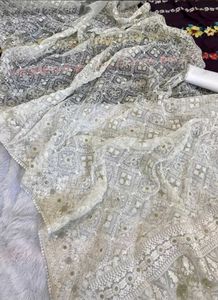 Embroidery organza saree