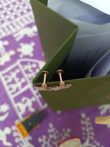 92.5 Silver Earrings With Rose Gold Coated