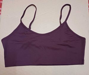 Sleeveless Ribbed Wine Crop Cami Top with Short