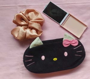 Hello Kitty Pouch,Pocket Mirror And Scrunchie