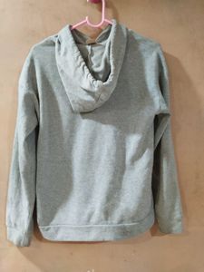 Cute Cat Graphic Hoodie - Gray