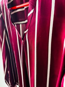 Maroon Striped Top