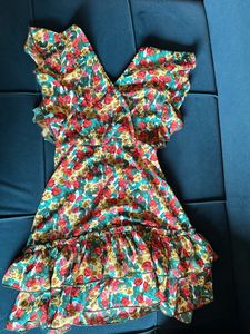 Mini floral backless Dress