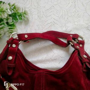 Maroon Velvet Bag