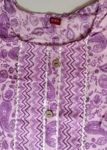 Lavender Paisley Print Kurta