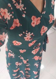 Floral Print Wrap Dress