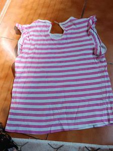 Striped Ruffle Sleeve Top