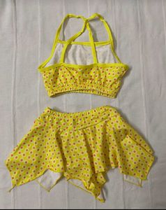 Yellow Polka Dot Swimsuit Set