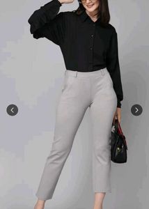 Stylish Black Ruffle Sleeve Shirt