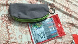 Pencil Pouch And Stick Pens