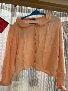 Peach Collared Blouse