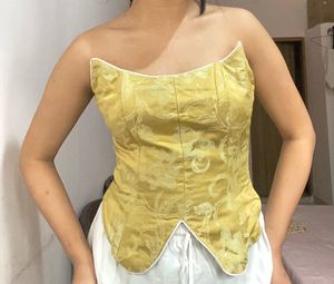 Gold Floral Corset Top