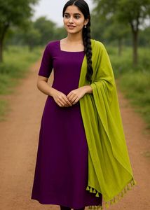 Trisha Inspired Kurti With Dupatta 0