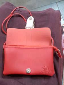 Red handbag and Clutch