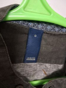 Indies Peter England Mandarin Collar Green Kurta