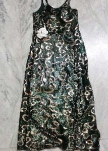 Sequin Embellished green dress