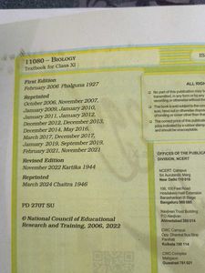 NCERT Biology Book For Class 11 And 12..