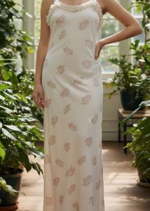 Imported Lingerie Leaf Print Slip Dress New