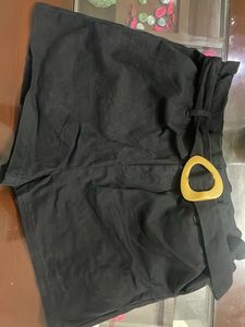 Black Belted Shorts